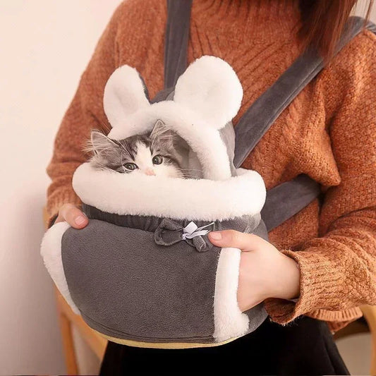 Porte chat ventral chaud et fourré - WarmBag™