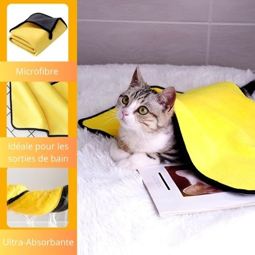 Serviette de bain pour chat - DryCat™ - Maitreschats